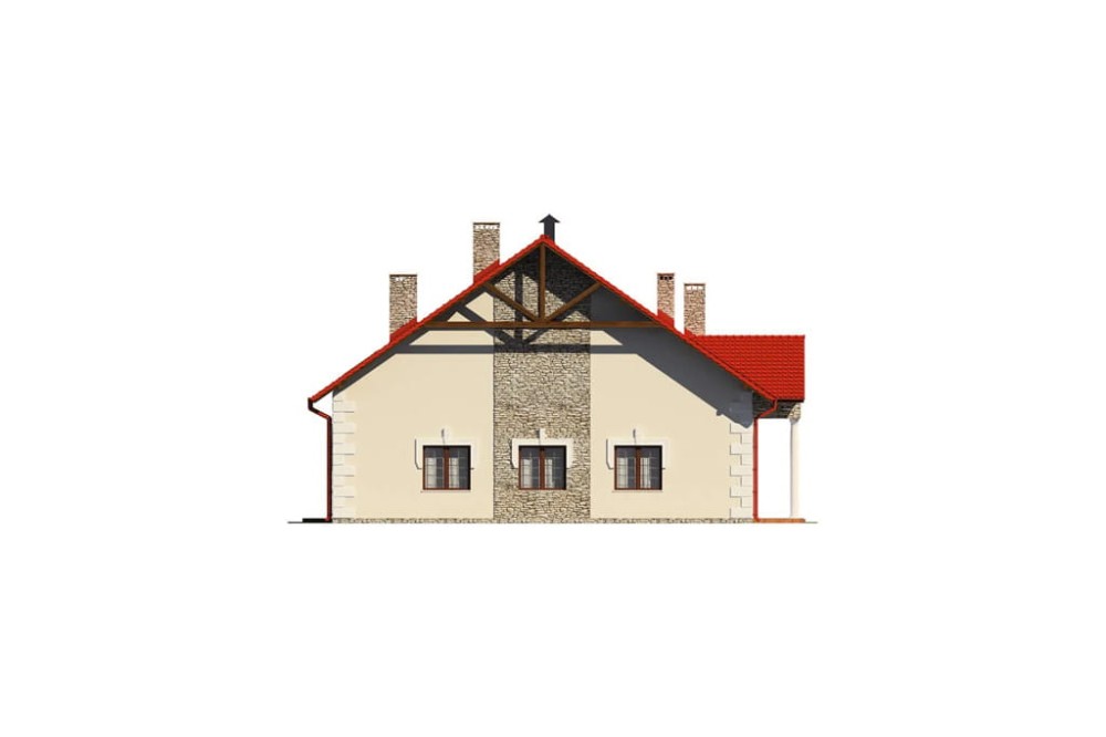 Projekt restauracji, domu weselnego K-24, parterowy z częściowym poddaszem użytkowym (antresola), bez podpiwniczenia - elewacja lewa
