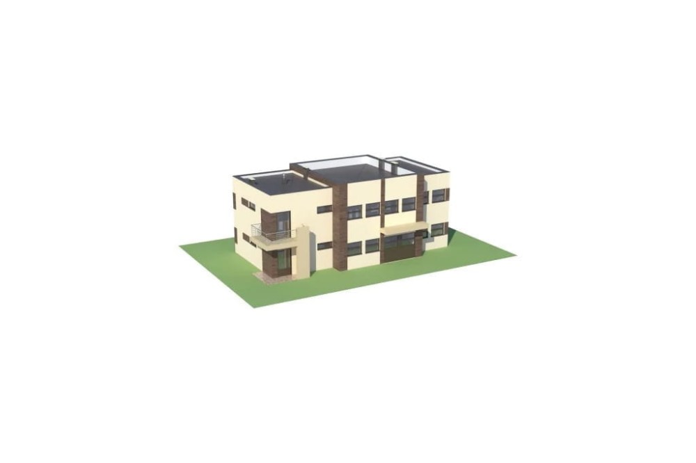 Projekt budynku produkcyjno-biurowego LK-41, piętrowy, bez podpiwniczenia - model