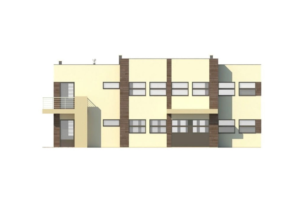 Projekt budynku produkcyjno-biurowego LK-41, piętrowy, bez podpiwniczenia - elewacja frontowa