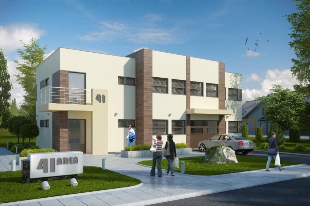 Projekt budynku produkcyjno-biurowego LK-41, piętrowy, bez podpiwniczenia - kolorystyka wersja 1