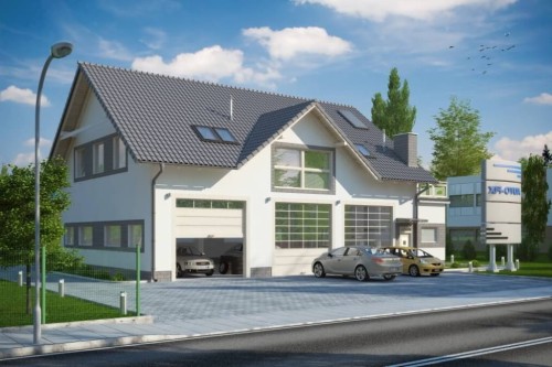 Projekt budynku LK-43 - wykończenie elewacji