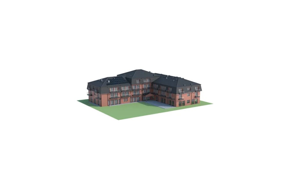 Projekt hotelu K-54, czterokondygnacyjny, niepodpiwniczony, bez garażu - model