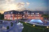 Projekt hotelu LK-54, czterokondygnacyjny, niepodpiwniczony, bez garażu - kolorystyka wersja 1
