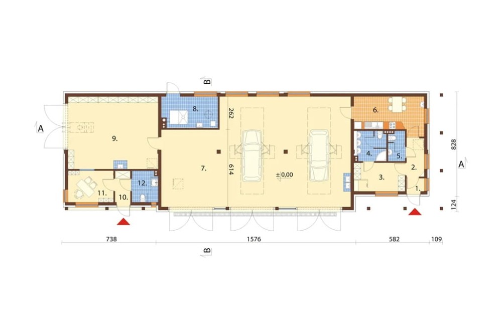 Projekt warsztatu samochodowego LK-60, parterowy, niepodpiwniczony - rzut parteru
