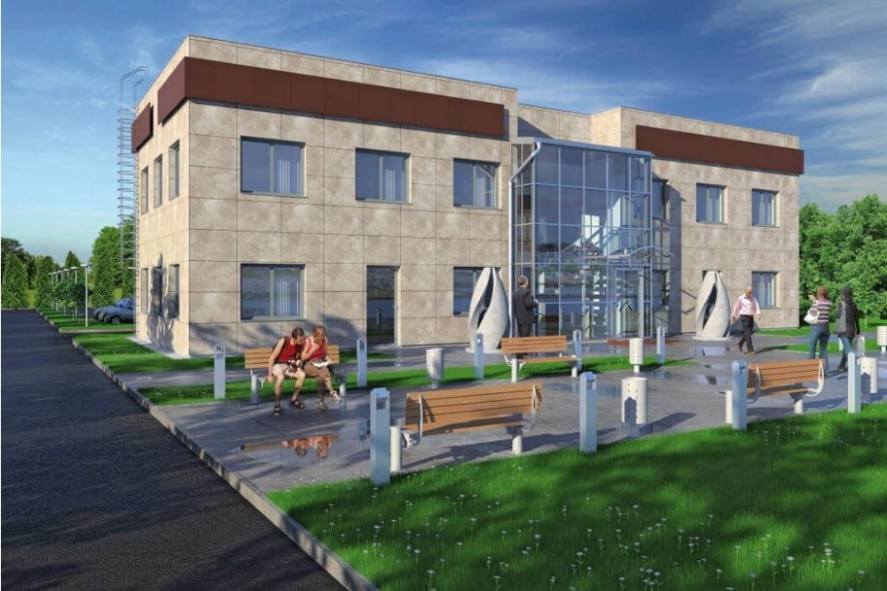 Projekt budynku biurowego LK-23, piętrowy, niepodpiwniczony, bez garażu - kolorystyka wersja 4