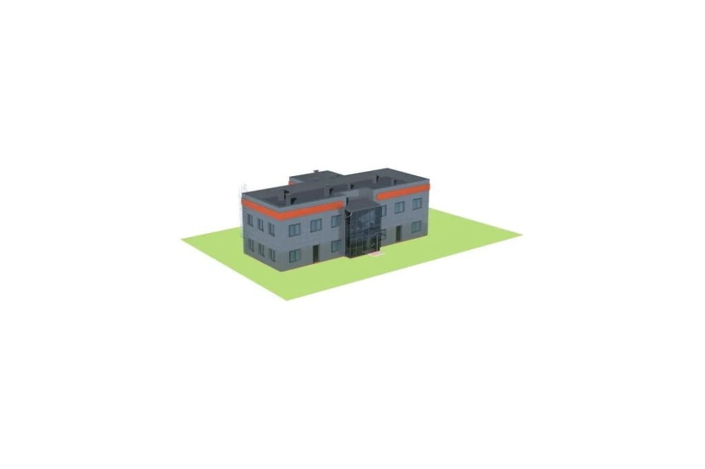 Projekt budynku biurowego LK-23, piętrowy, niepodpiwniczony, bez garażu - model