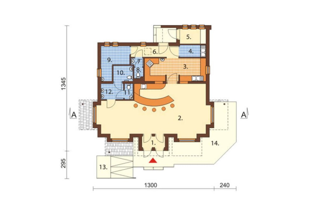 Projekt baru LK-03, budynek parterowy, niepodpiwniczony - rzut parteru