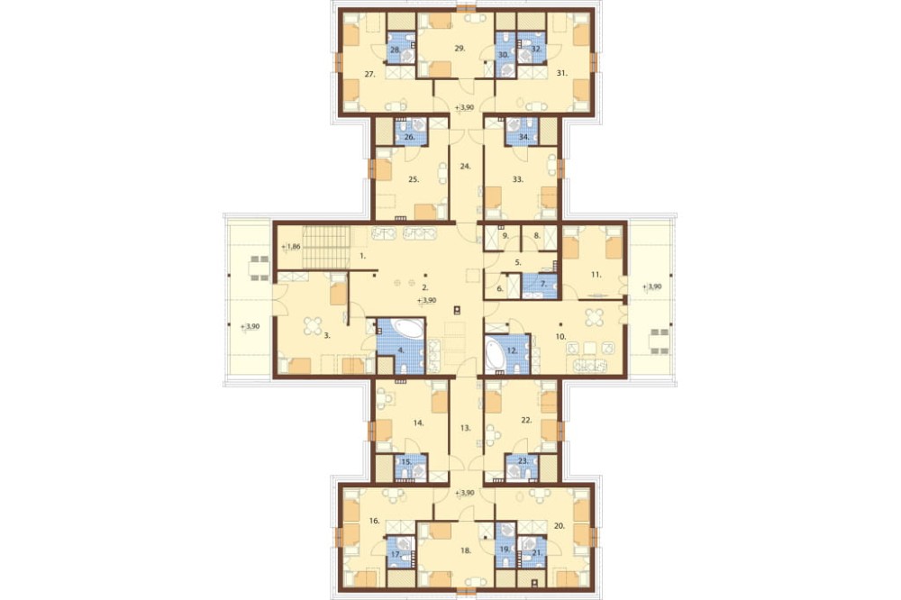 Projekt budynku LK-36 - rzut poddasza