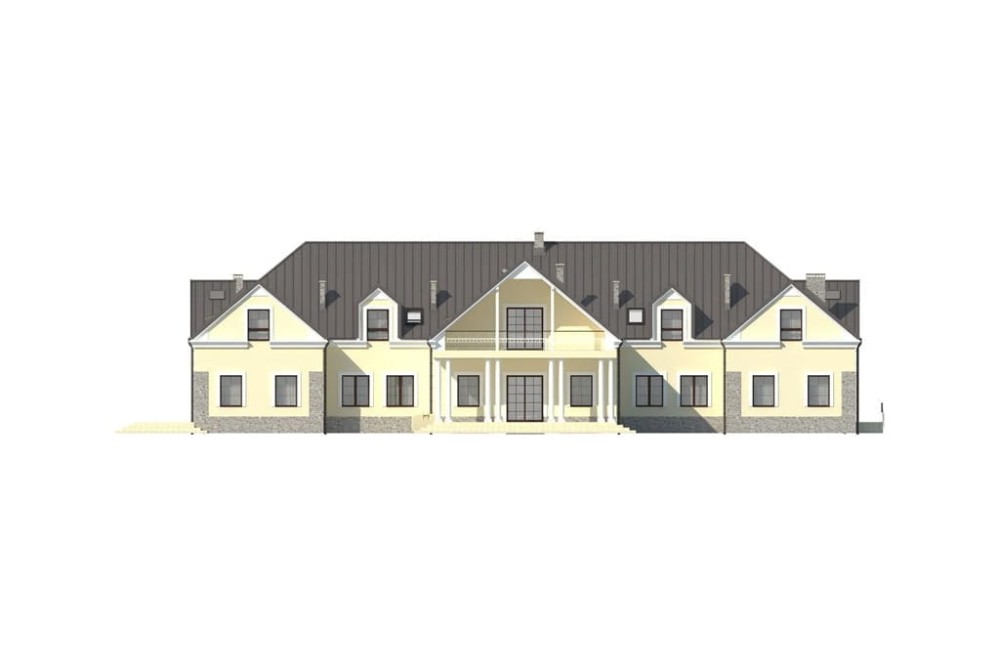 Projekt budynku LK-36 - elewacja frontowa