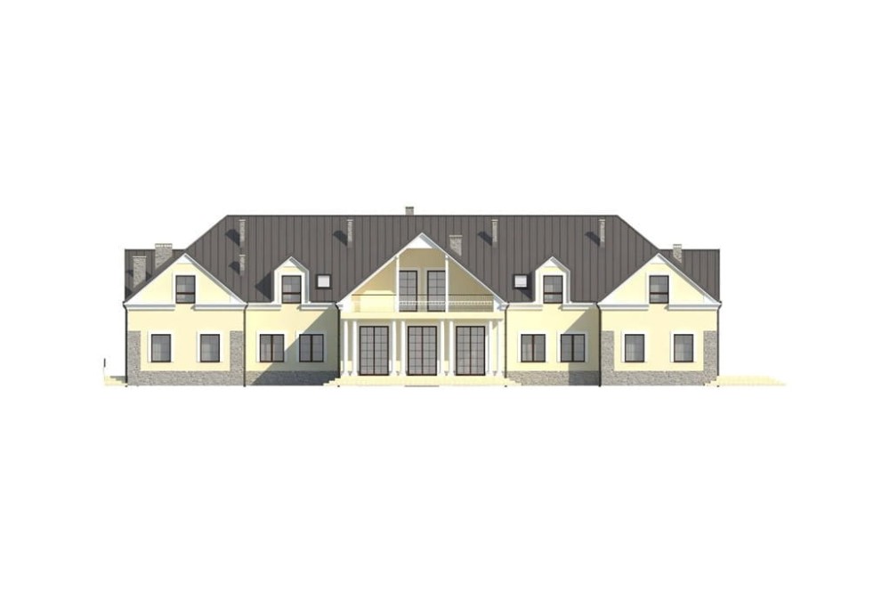 Projekt budynku LK-36 - elewacja ogrodowa