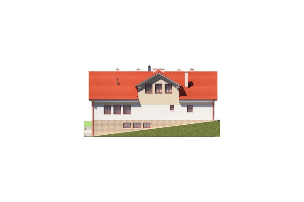 Projekt budynku K-17 - elewacja boczna