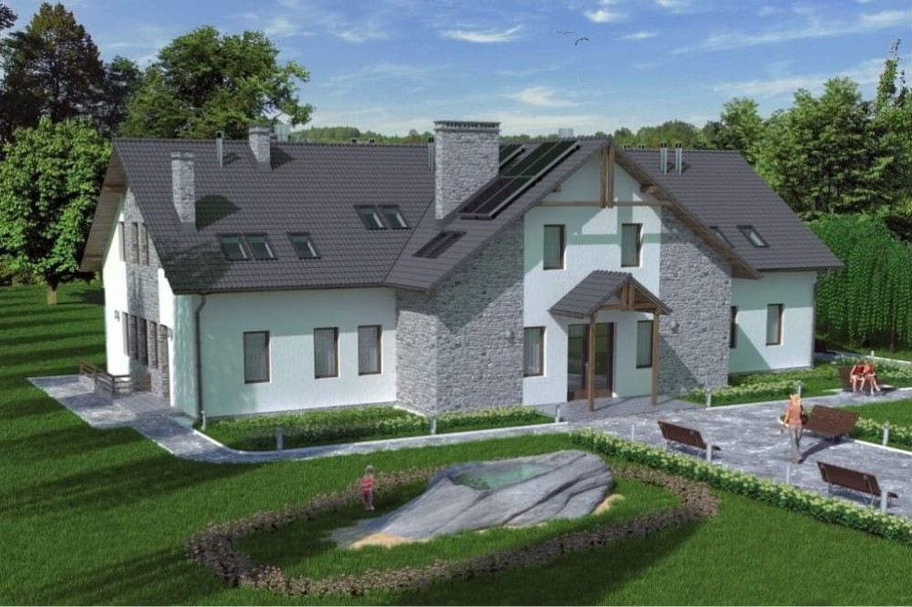 Projekt budynku LK-18 C - wykończenie elewacji