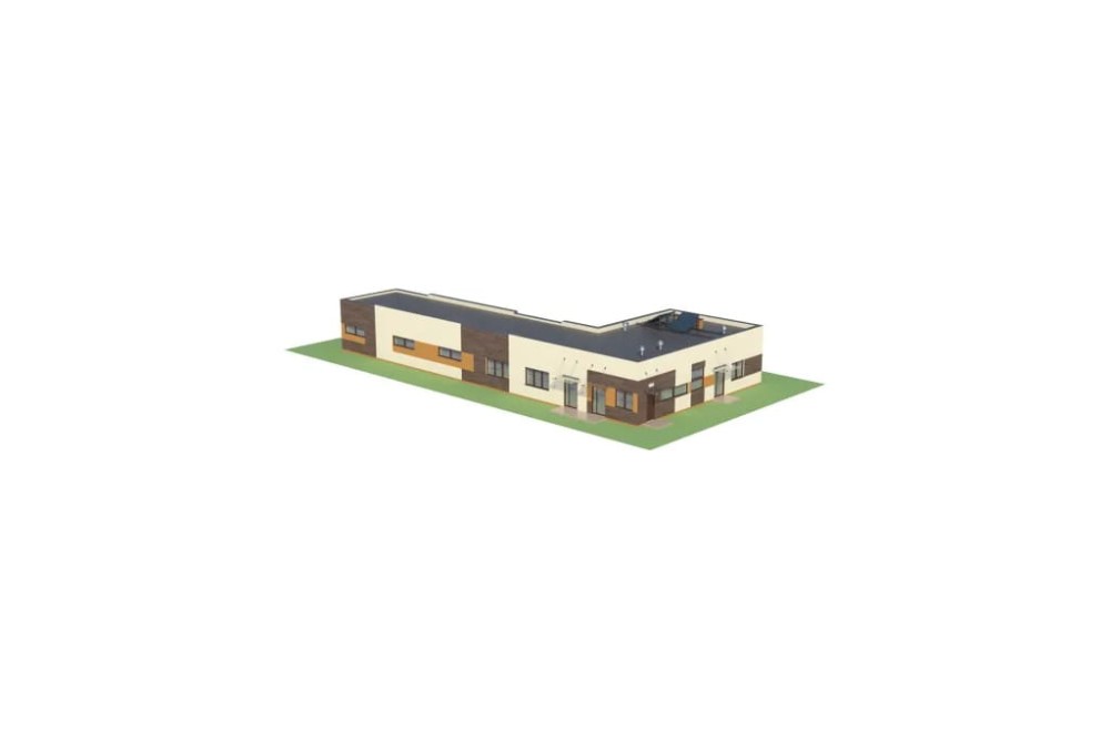 Projekt budynku produkcji spożywczej K-49, parterowy, bez podpiwniczenia - model