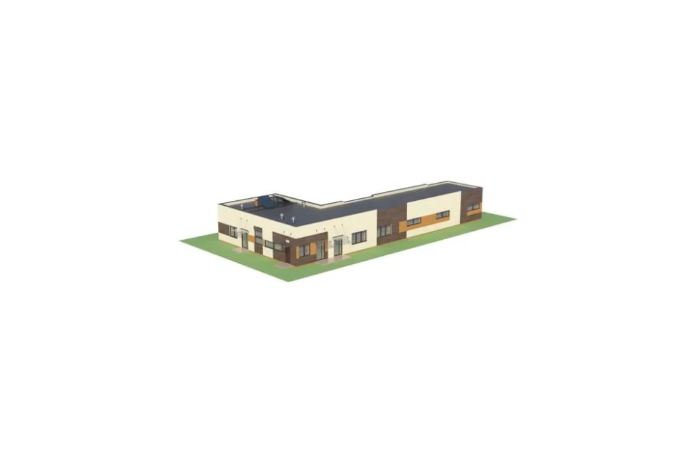 Projekt budynku produkcji spożywczej LK-49, parterowy, bez podpiwniczenia - model