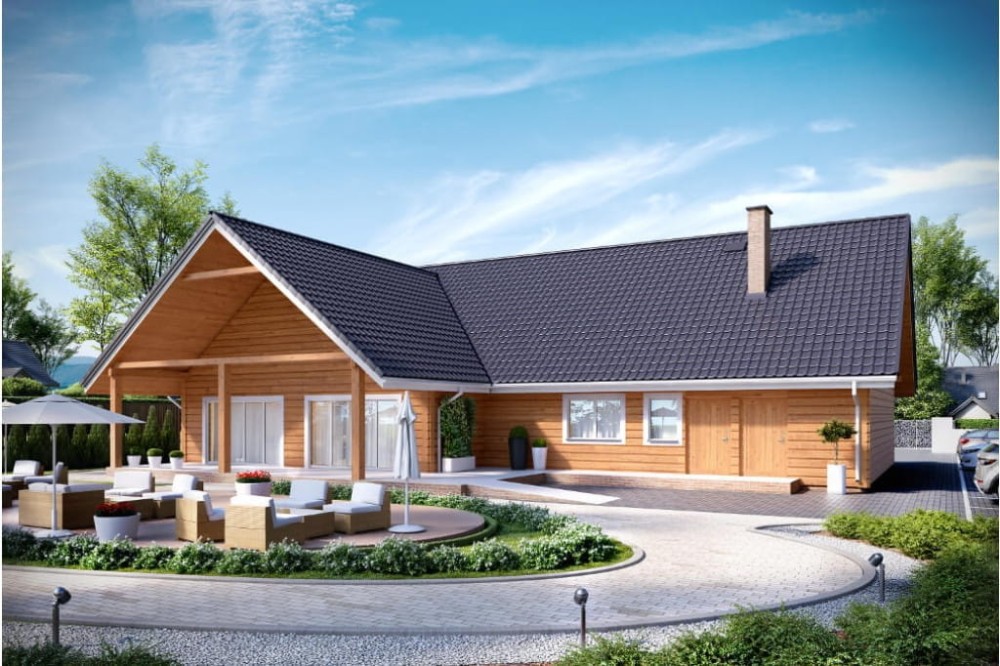 Projekt budynku LK-01C - wykończenie elewacji