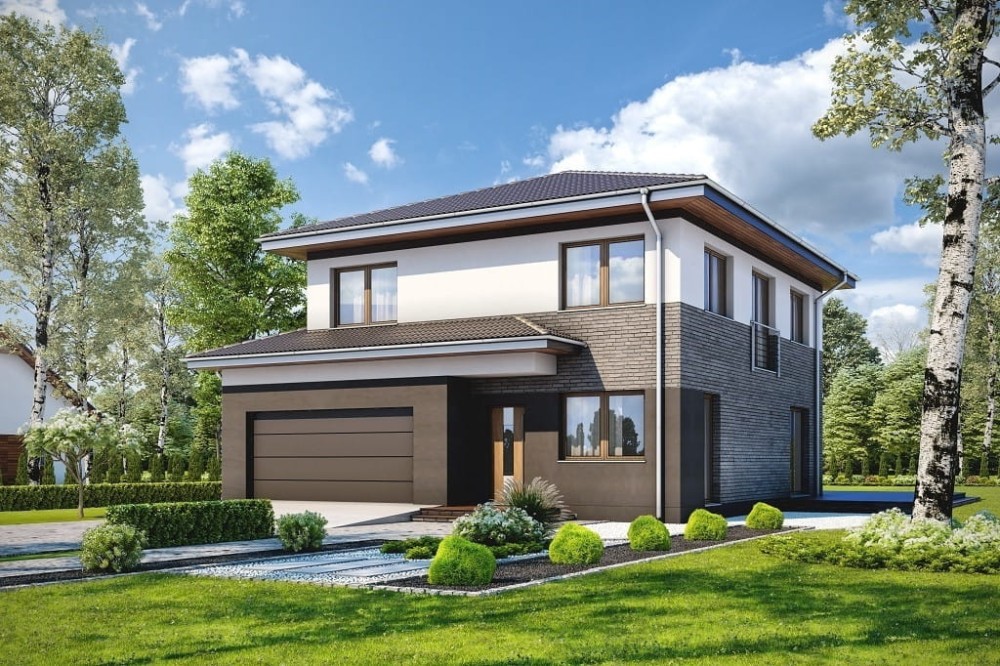 Projekt domu Igetio 2 tech. L-6679 tech., piętrowy z garażem, jednorodzinny - kolorystyka wersja 4