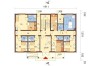 Projekt motelu LK-61 D, parterowy z poddaszem użytkowym, niepodpiwniczony, bez garażu - rzut parteru