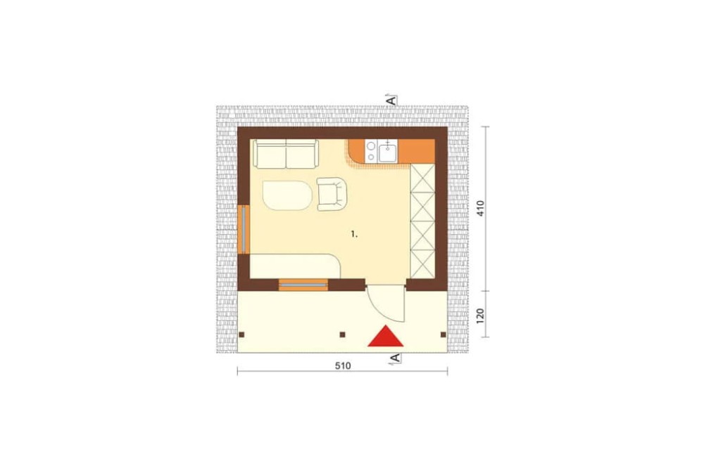 Projekt altany ZG-02, parterowy, niepodpiwniczony - rzut parteru