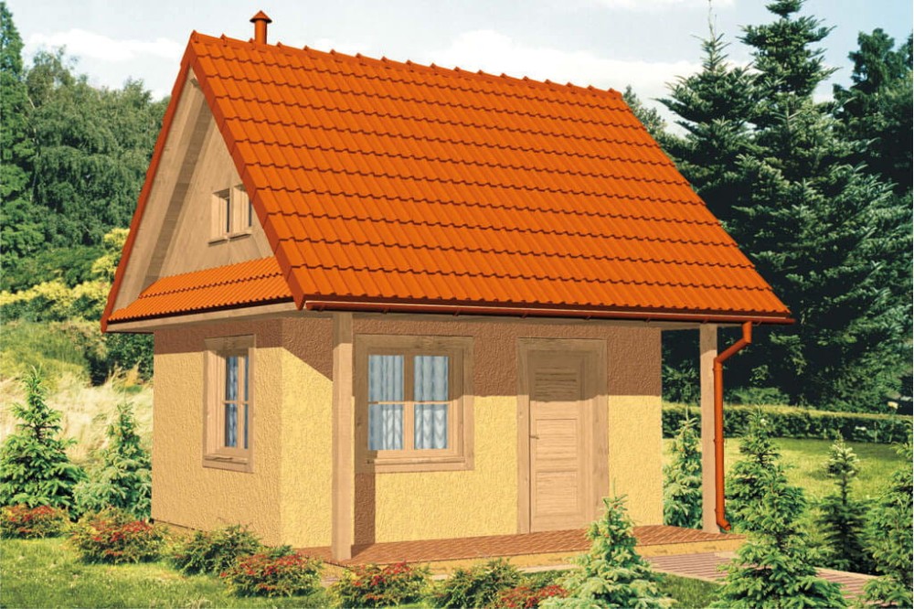 Projekt altany tech. ZG-02 tech., parterowy, niepodpiwniczony - kolorystyka wersja 3