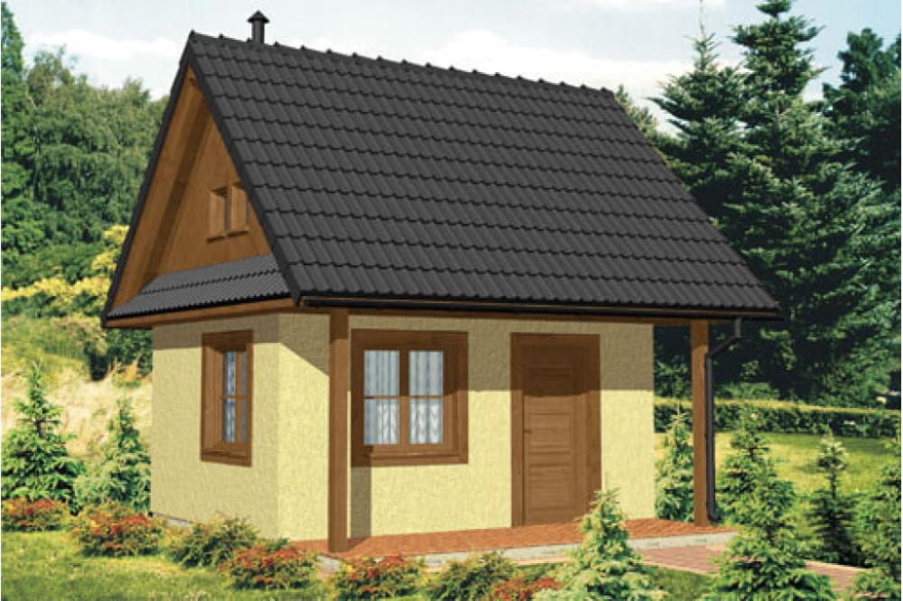 Projekt altany tech. ZG-02 tech., parterowy, niepodpiwniczony - kolorystyka wersja 4