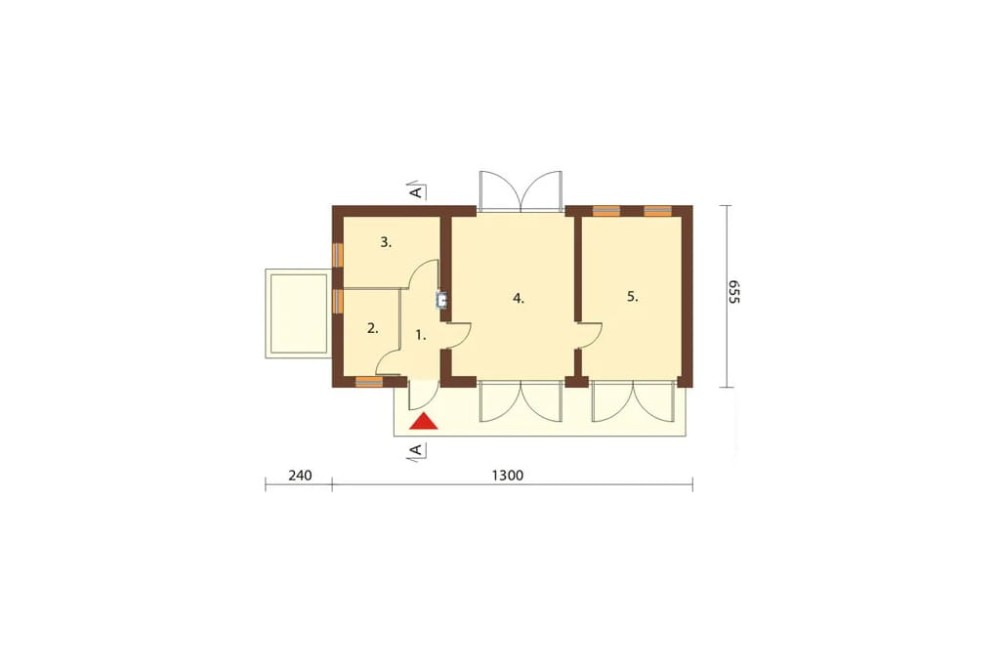 Projekt obory, kurnika, chlewni ZG-07, parterowy ze strychem, bez podpiwniczenia - rzut parteru
