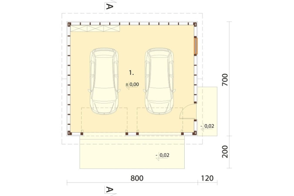 Projekt budynku LZG-100 - rzut parteru