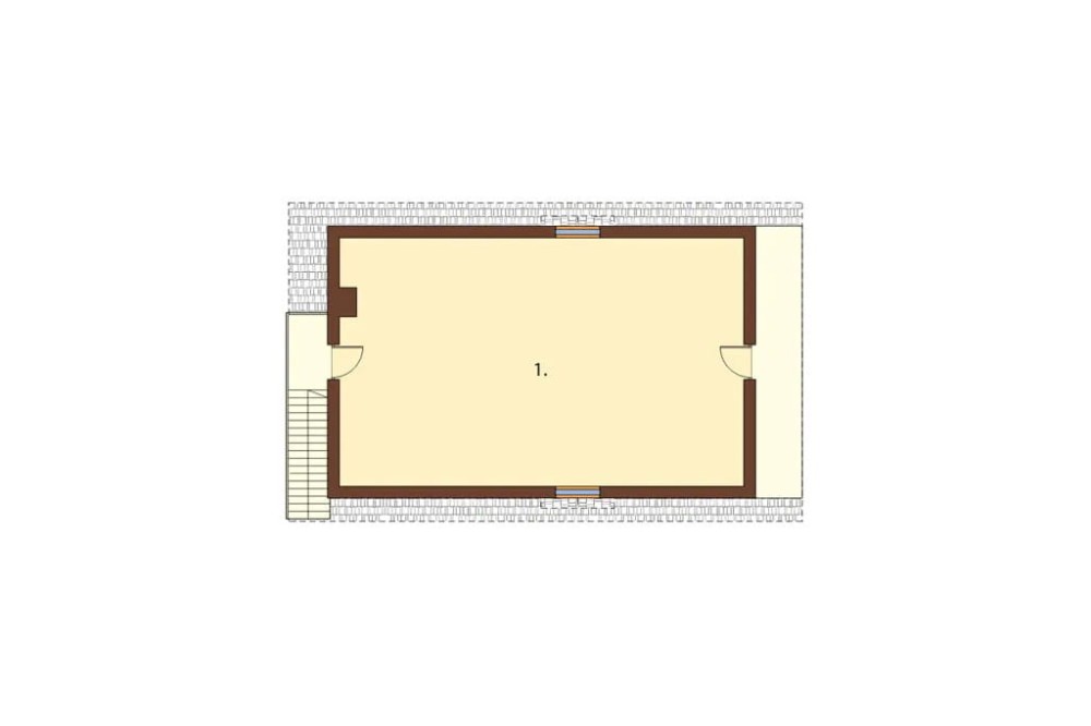 Projekt budynku gospodarczego ZG-18, parterowy, z poddaszem użytkowym, niepodpiwniczony - rzut poddasza