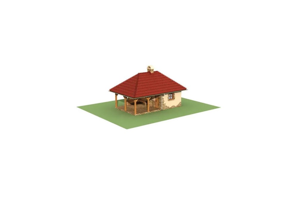 Projekt altany ZG-55, parterowy, bez podpiwniczenia - model