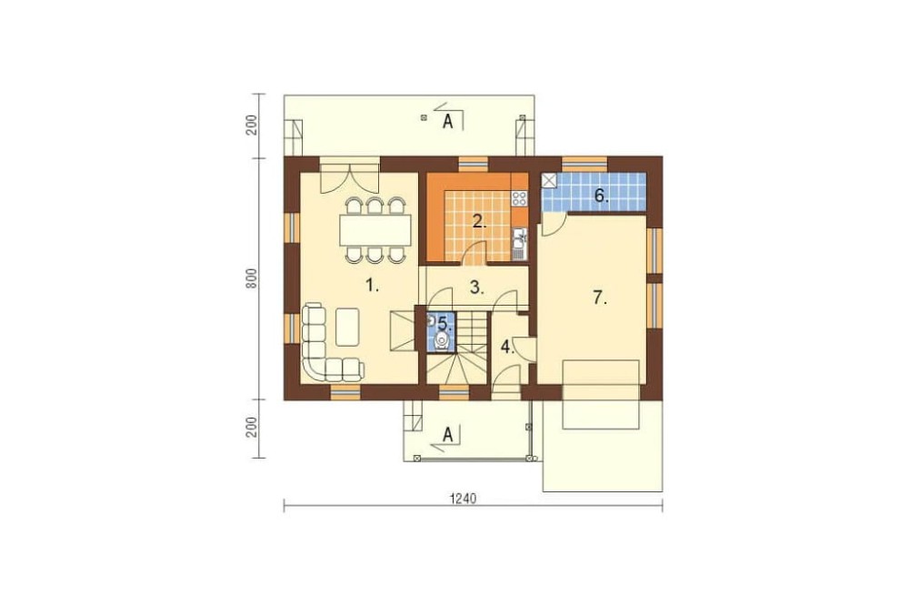 Projekt domu Sitno L-6083, parterowy, z poddaszem użytkowym, jednorodzinny, tradycyjny, z garażem, bez podpiwniczenia  - rzut parteru