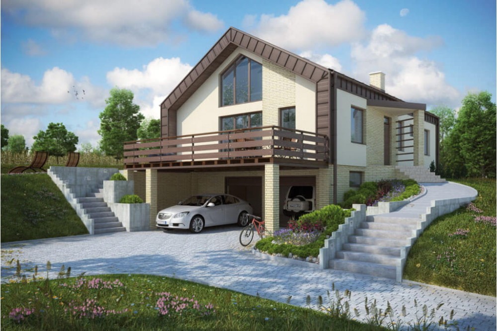 Projekt domu L-6497 - wykończenie elewacji