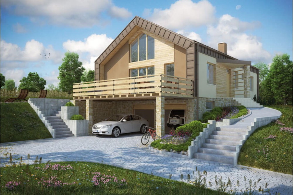 Projekt domu L-6497 - wykończenie elewacji