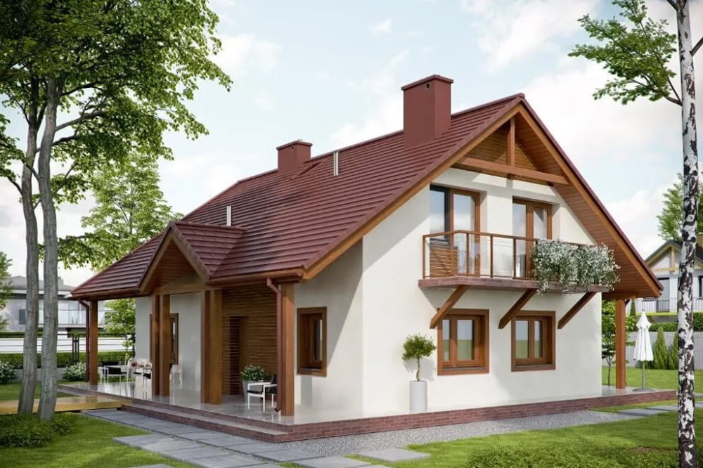 Projekt budynku DM-6602 - wykończenie elewacji