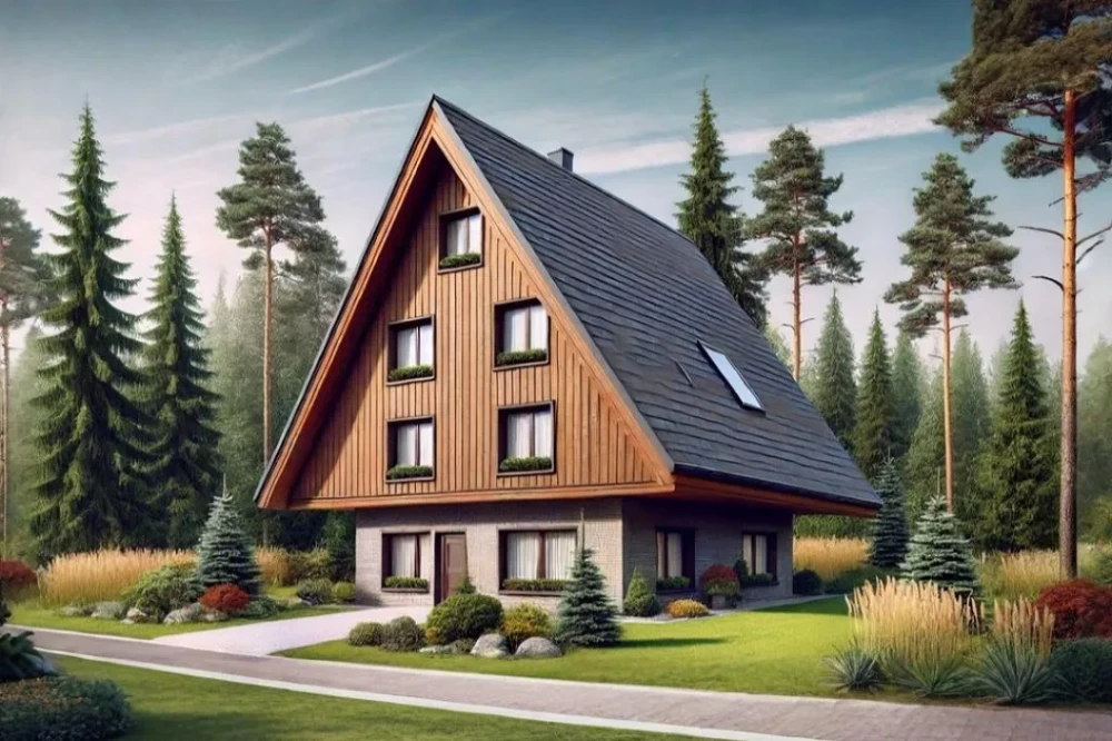 Koncepcja projektu domu DM-W082 - wykończenie elewacji