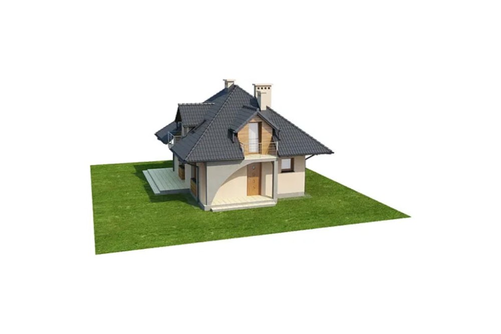 Projekt domu Zarabie DM-6410, parterowy z poddaszem użytkowym, jednorodzinny, tradycyjny, bez garażu, bez podpiwniczenia -model