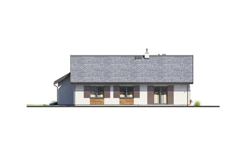 Projekt budynku L-6682 - elewacja ogrodowa