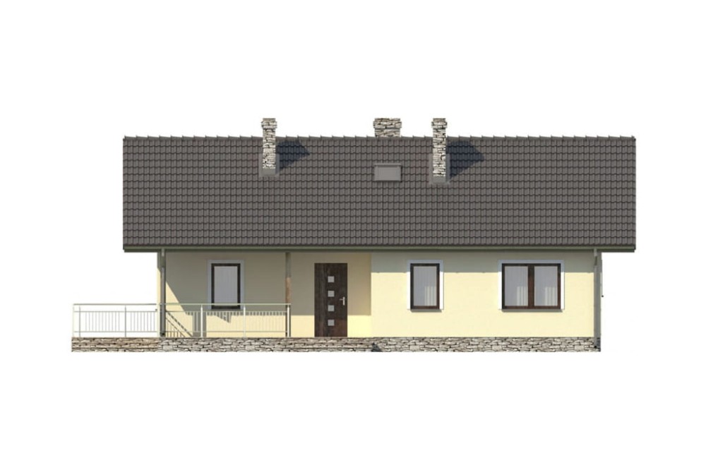 Projekt domu Paniewo L-6319, parterowy bez podpiwniczenia i bez garażu - elewacja frontowa