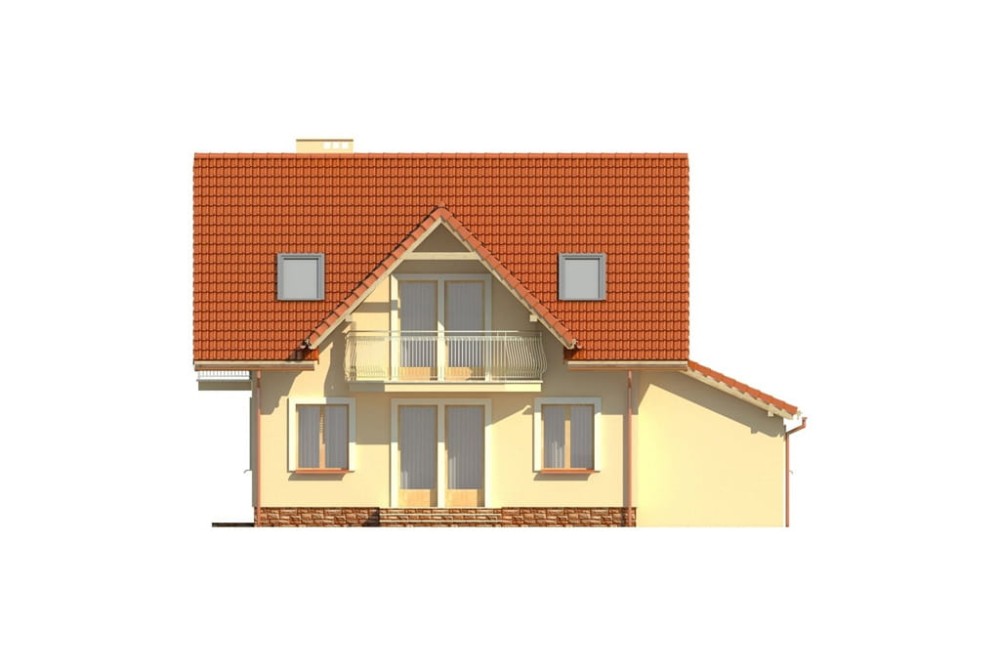 Projekt budynku L-6190 B - elewacja ogrodowa