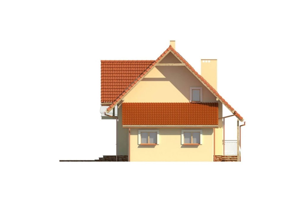 Projekt budynku L-6190 B - elewacja boczna