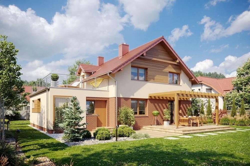 Projekt domu L-6675 - wykończenie elewacji