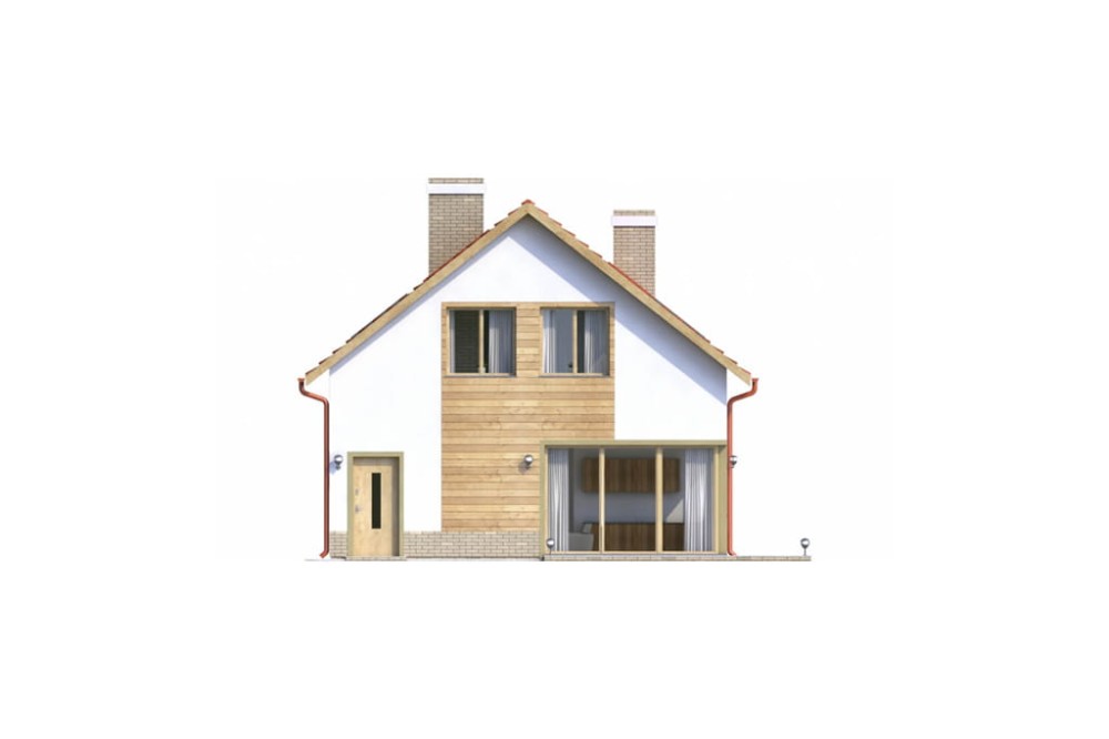 Projekt budynku DM-6568 - elewacja ogrodowa