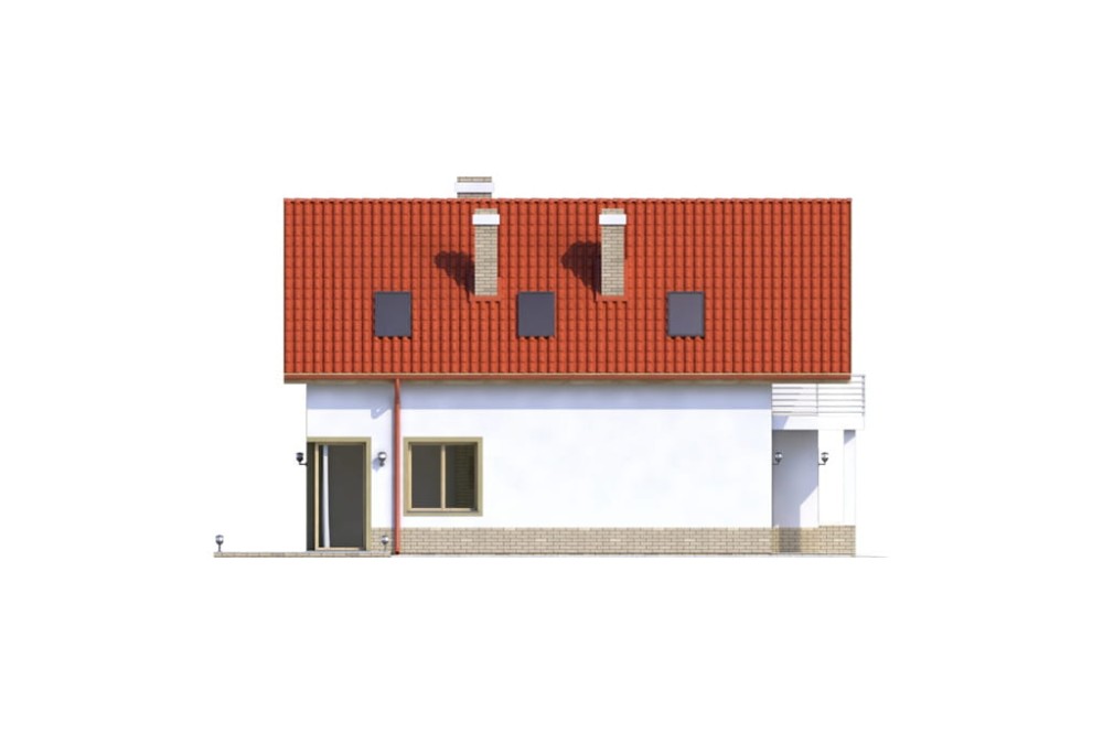 Projekt budynku DM-6568 - elewacja boczna