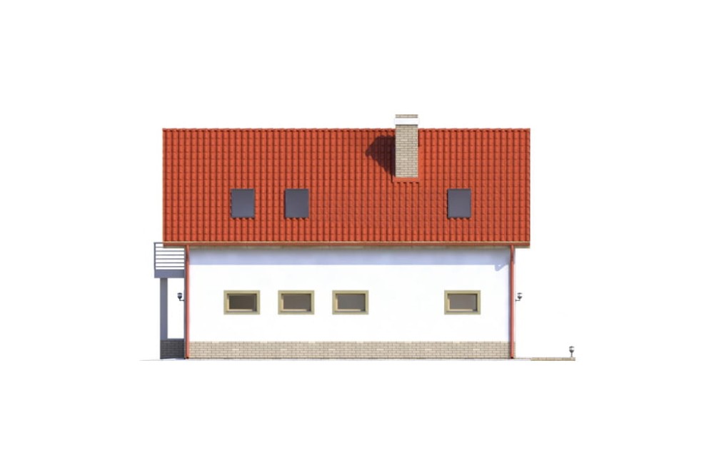 Projekt budynku DM-6568 - elewacja boczna