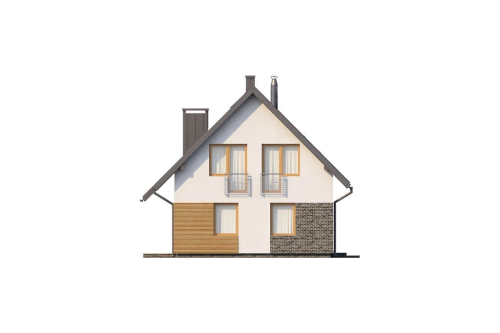 Projekt budynku L-6518 - elewacja boczna