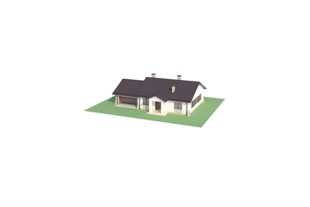 Projekt domu Radostowo 2 G L-6503 G, parterowy, jednorodzinny, tradycyjny z garażem dwustanowiskowym, bez podpiwniczenia -model
