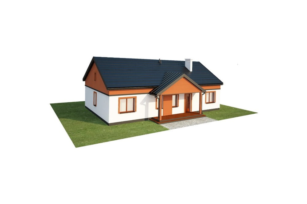 Projekt domu Oczarów DM-6591, parterowy, jednorodzinny, tradycyjny, bez garażu, bez podpiwniczenia -model