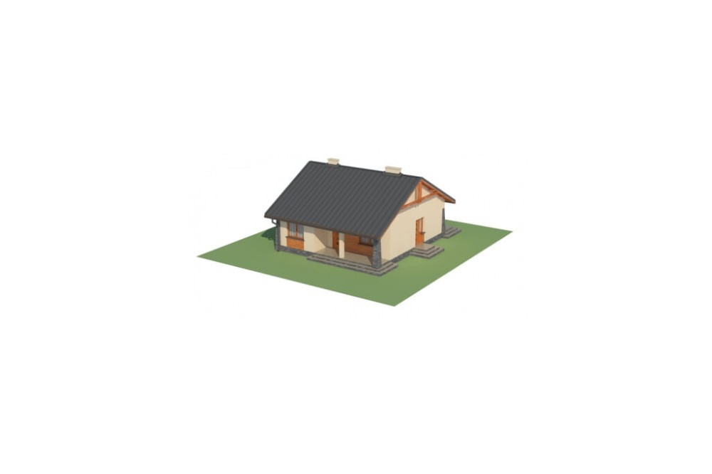 Projekt domu Rejmontów DM-6298 , parterowy, jednorodzinny dworkowy, bez garażu, bez podpiwniczenia-model