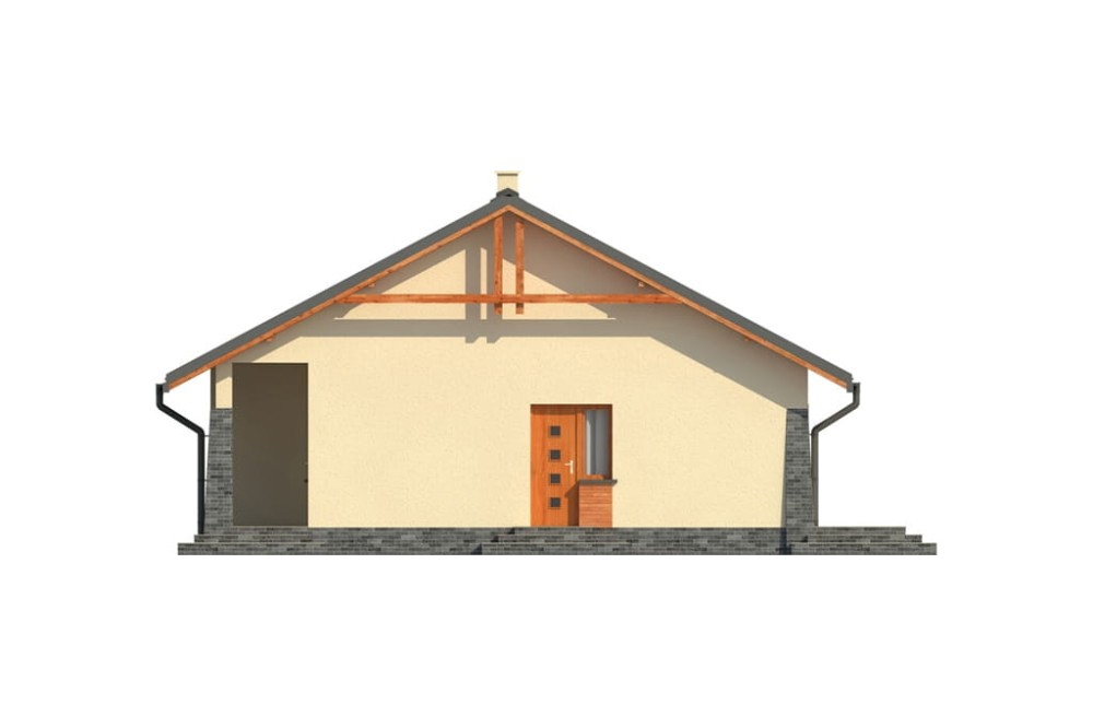 Projekt domu Rejmontów DM-6298 , parterowy, jednorodzinny dworkowy, bez garażu, bez podpiwniczenia-elewacja lewa