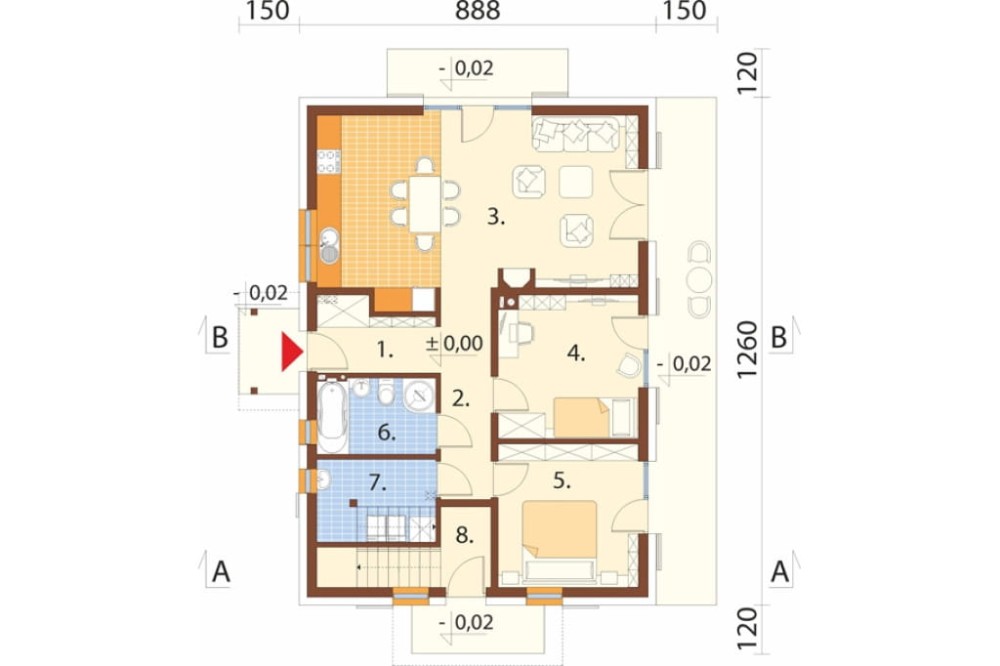 Projekt budynku L-6897 - rzut parteru