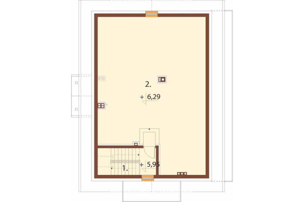 Projekt budynku L-6897 - rzut poddasza