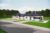 Projekt domu Ercor BL 2  L-6877 BL, parterowy, niepodpiwniczony, z garażem  -wizualizacja elewacji frontowej
